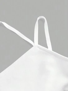 SHEIN x Carly Lawrence SHEIN BAE 情人节白色绷带羽毛不对称单肩舞会礼服 - 白色 - 查看 7