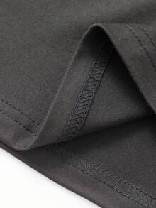 男士字母印花短袖t恤 - 黑色 - 查看 3