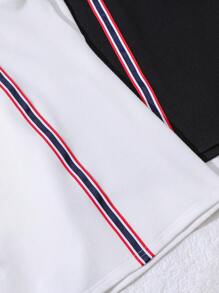 SHEIN Boys' Polo Shirt With Color Block Buttons And Weave Trim Decoration - Multicolor - View 3