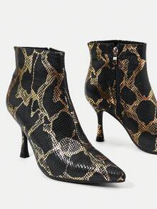 CUCCOO SZL Của phụ nữ Pointed Toe Giày cao gót Giày ống Ankle - màu đen - Xem 4