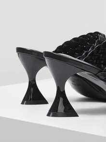 MOTF PREMIUM Sandali Tacco Alto Quotidiani Con Tacco A Stiletto E Punta Quadrata, Versatili Per Donne - nero - Visualizzare 4