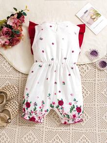 In hoa Hoa sen Cạnh Romper Đối với Đứa bé gái - Nhiều màu - Xem 2