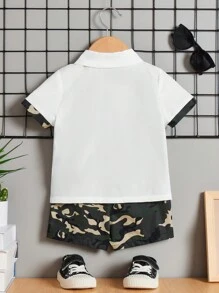 SHEIN Conjunto De Ropa Casual De Camuflaje De Niño Pequeño Con Estilo De Caballero - Multicolor - Ver 2