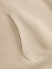 INAWLY Plus Size Women'S Hooded Sweatshirt With Letter Print - Apricot - View 6