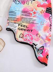 Vestido De Verano Assimétrico Para Niñas Con Estampado Floral - Blanco - Ver 4