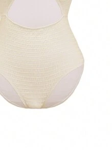 Swim Chiccia Của phụ nữ Xu hướng: Cắt giảm Ống tay áo Áo tắm một mảnh - Màu be - Xem 8