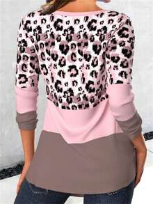 INAWLY 女士豹紋圖案長袖t恤 - 彩色 - 查看 2