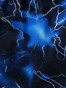 小男孩閃電印花泳褲 - 黑色 - 查看 5