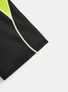 SHEIN Cậu bé Tween Lá thư In Phù hợp Thể thao Áo thun Quần short Quần áo thể thao Bộ - màu xanh lá - Xem 11