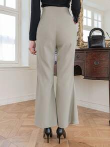 DAZY Của phụ nữ Màu thuần Quần loe Với dây chuyền Đồ trang trí - Màu xanh Bạc hà - Xem 2