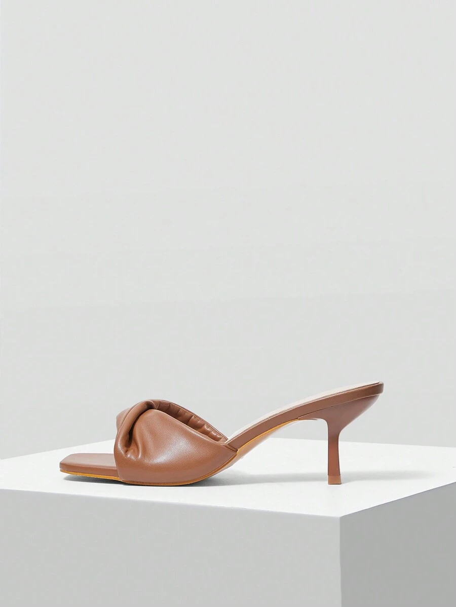 MOTF PREMIUM SQUARE-TOE STILETTO HEEL WOMEN'S SANDALS FOR DAILY WEAR VACATION SHOES SUMMER HALLOWEEN CHRISTMAS SPRING BREAK EASTER - Brown - View 1