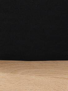 SHEIN Young Girl Urban Fashion One Shoulder Mesh Sleeve Knitted Dress - Black - View 4