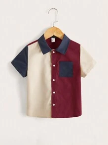 SHEIN Chàng trai trẻ Giải trí Quý ông Khối màu Áo sơ mi - Nhiều màu - Xem 1