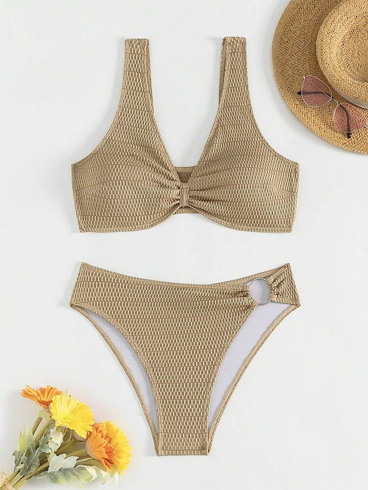 Ladies' Ruffle Two Pieces Bikini Set Music Festival Summer Beach