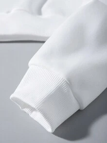 SHEIN EZwear Women'S Leopard Print Sweatshirt And Joggers Set - White - View 3