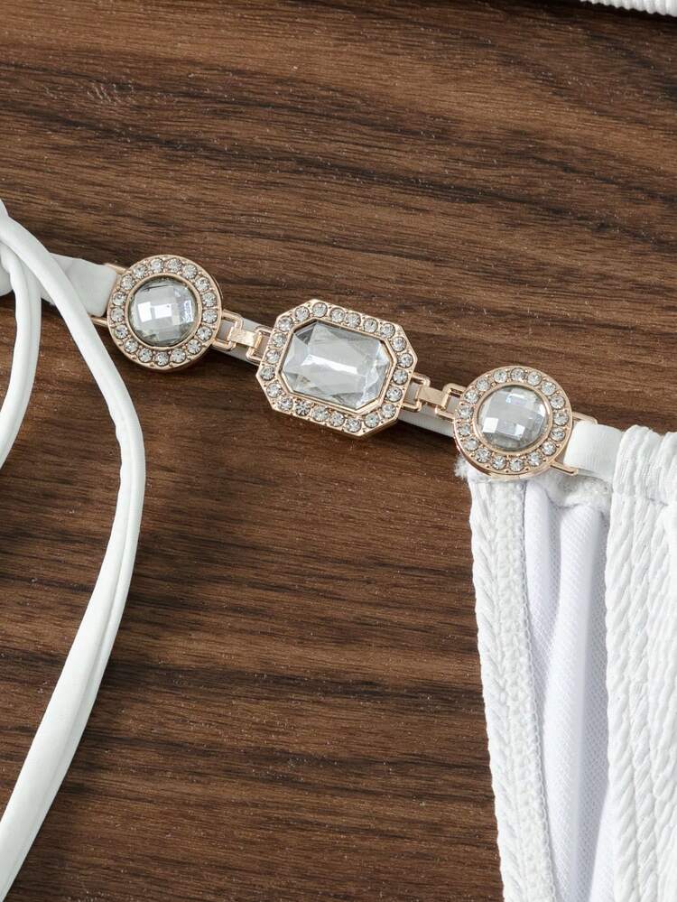 Women's Solid Color Strappy Bikini Set Carnival Summer