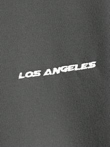 Manfinity Unisex Loose Men's Dropping Shoulder Letter Printed Crew Neck Sweatshirt, For Fall, Winter