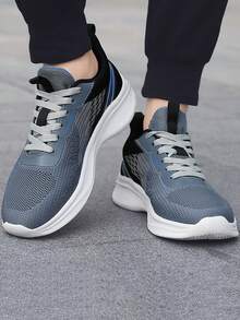 女款透氣網面輕便休閒跑步鞋,舒適柔軟鞋底 - 深灰色 - 查看 7