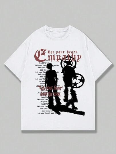 Street Life Men's Short Sleeve T-shirt With Characteristic Slogan Print