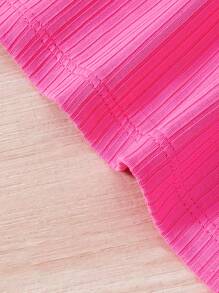 SHEIN Young Girl'S 2pcs/Set Fashionable Halter Neck Top With Letter Pattern