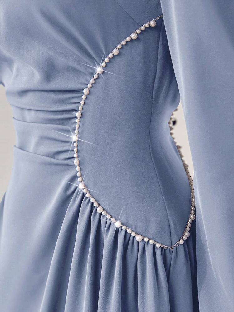 Sweetheart Neck Puff Sleeve Ruched Front Formal Dress Long Evening Dresses