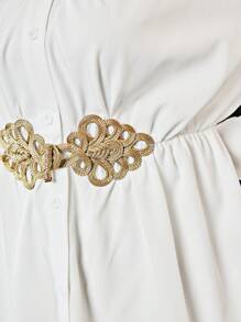 Modelyn Women'S Embroidered Pleated Shirt - White - View 2