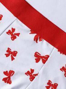 Men'S Bow Tie Printed Boxer Shorts - White - View 8