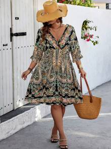 Breezaya 加大碼假日印花連衣裙 - 彩色 - 查看 4