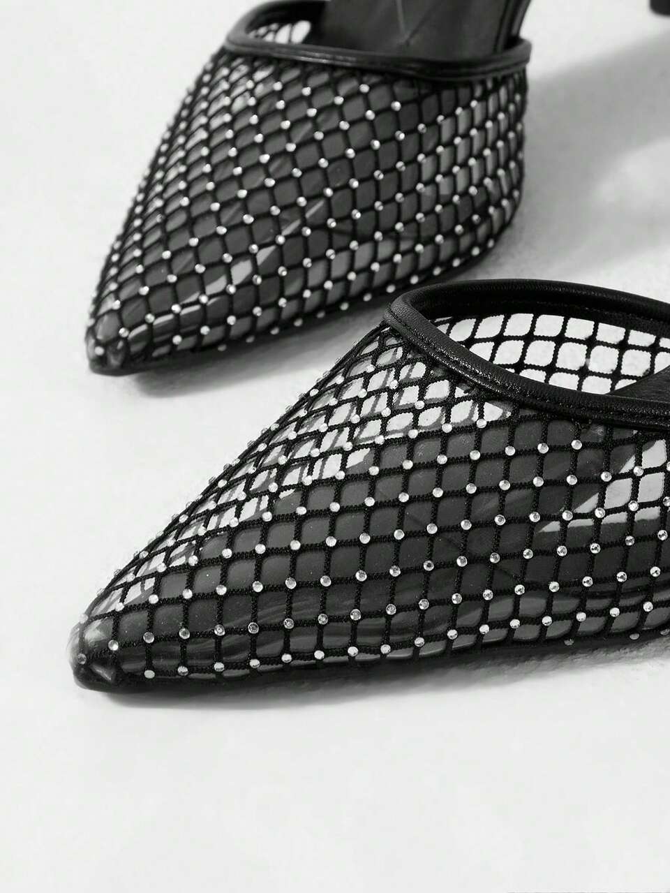 MOTF RHINESTONE DECOR POINTED TOE ANKLE STRAP PUMPS