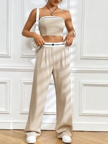 SHEIN EZwear Kleurblok Casual Tweedelig Sets