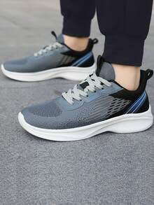 女款透氣網面輕便休閒跑步鞋,舒適柔軟鞋底 - 深灰色 - 查看 2