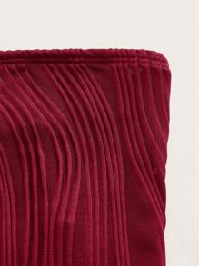 SHEIN EZwear 女用不對稱下擺胸針裝飾針織上衣 - 酒紅色 - 查看 3