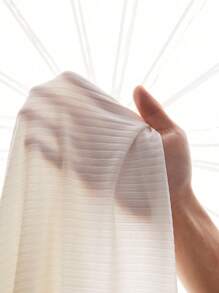 Ren tương phản Xù Hoa Sen Váy ngủ hai dây - trắng - Xem 7