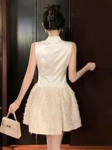 DAZY Women's Sleeveless Dress With Tie Neck, Birthday Prom Dress Sundress,Formal Women Dresses Elegant Women Dresses