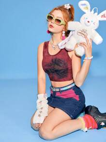 SHEINNeu Women'S Crop Top Tie Dye Tank Top - Multicolor - View 5