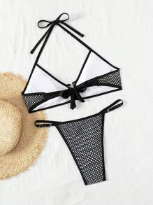 SHEIN Swim Summer Women's Swimwear Set Carnival - Black - View 5