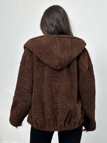 EURMUSE Chaquéta Sencilla De Color Sólido Para Mujer - Marrón - Ver 2