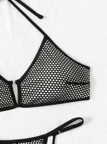 SHEIN Swim Summer Women's Swimwear Set Carnival - Black - View 4
