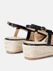 Styleloop Giày nữ đế nêm & dây & đế dày & chi tiết thêu & dép quai sau sành điệu cho giày đi nghỉ hè Giảm giá mùa hè Boho Feels - Nhiều màu - Xem 5