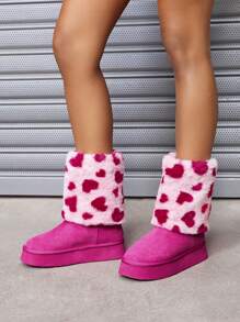 SheIn ICON Women's Snow Boots - Hot Pink - View 4