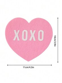 SHEIN Basic living 6入組情人節毛氈愛心杯墊,情人節裝飾襯墊,情人節心型木質飾品掛件家居裝飾配件婚禮裝飾用品 - 彩色 - 查看 5