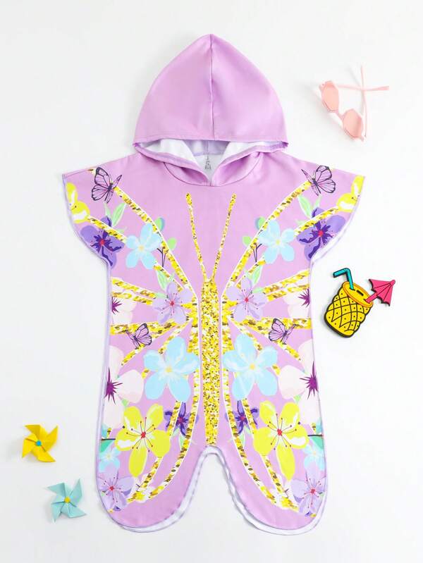 Sweat-shirt À Capuche À Imprimé Floral Pour Préadolescentes