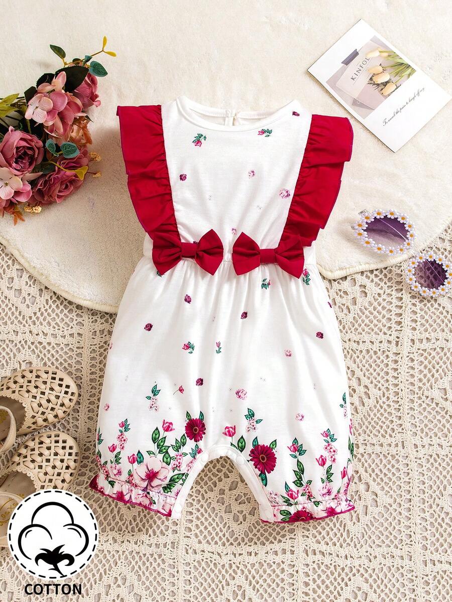 In hoa Hoa sen Cạnh Romper Đối với Đứa bé gái - Nhiều màu - Xem 1