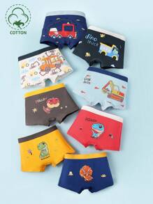 8pcs Young Boys' Cartoon Pattern Underwear Set - Multicolor - View 4