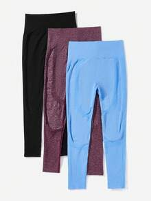 Yoga Trendy 無縫高彈性運動打底褲 - 彩色 - 查看 7