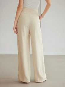 MOTF PREMIUM 編織女士重疊腰實色西裝褲