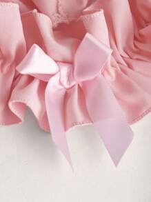 ROMWE Kawaii 女性荷葉邊對比色情趣內衣套裝 - 彩色 - 查看 4