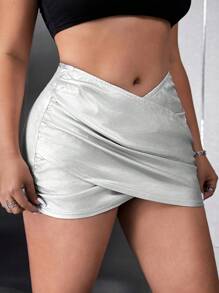 SHEIN ICON 大尺碼Y2K街頭風格低腰彈性情人節性感裙