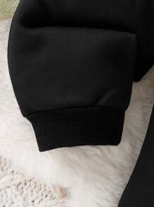 Baby Girl Casual Sporty Simple Style Sweatshirt 3pcs/Set For Spring & Autumn - Black - View 8