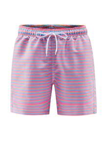 Manfinity VDAYZ Men's Striped Drawstring Board Shorts - Multicolor - View 6